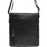 Мужская черная сумка на плечо среднего размера из натуральной кожи Borsa Leather (21324) - 2