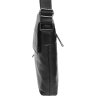 Мужская черная сумка на плечо среднего размера из натуральной кожи Borsa Leather (21324) - 5