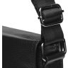 Мужская черная сумка на плечо среднего размера из натуральной кожи Borsa Leather (21324) - 6