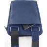Кожаная мужская сумка на плечо синего цвета VATTO (12129) - 4
