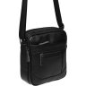 Черная наплечная мужская сумка-планшет из фактурной кожи на две молнии Borsa Leather (21424) - 4