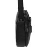 Черная наплечная мужская сумка-планшет из фактурной кожи на две молнии Borsa Leather (21424) - 5