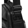 Черная наплечная мужская сумка-планшет из фактурной кожи на две молнии Borsa Leather (21424) - 6