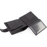 Мужское практичное портмоне из натуральной кожи черного цвета ﻿H-Leather Accessories (21535) - 5