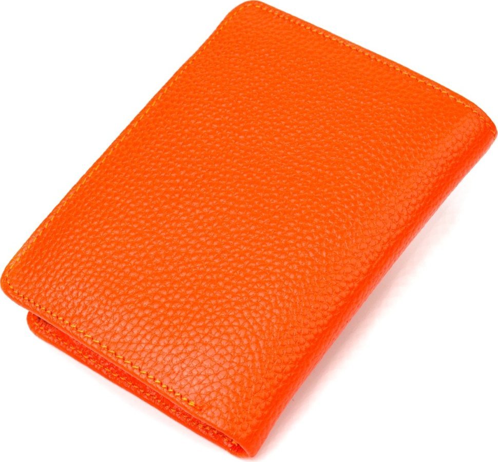 Оранжевый женский кошелек среднего размера из натуральной кожи CANPELLINI (2421680)