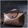 Горизонтальная женская сумка из натуральной кожи бежевого цвета Vintage 2422251 - 7