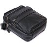 Мужская стильная сумка-барсетка из натуральной кожи флотар черного цвета Vintage (20449) - 3