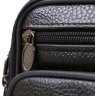 Мужская стильная сумка-барсетка из натуральной кожи флотар черного цвета Vintage (20449) - 5