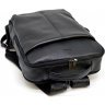 Городской кожаный мужской рюкзак черного цвета TARWA (19789) - 5