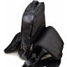 Городской кожаный мужской рюкзак черного цвета TARWA (19789) - 8