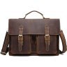 Винтажный деловой мужской портфель коричневого цвета VINTAGE STYLE (14774) - 1