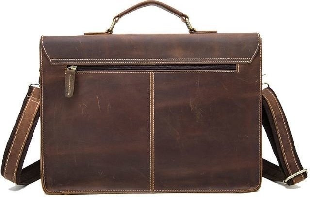 Винтажный деловой мужской портфель коричневого цвета VINTAGE STYLE (14774)