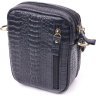Миниатюрная мужская сумка через плечо из натуральной кожи с фактурой под крокодила Vintage (2421299) - 2