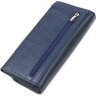 Женский кожаный кошелек синего цвета с ассиметричным клапаном CANPELLINI (2421725)  - 2