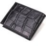 Черное мужское портмоне из натуральной кожи с тиснением под крокодила без застежки CANPELLINI (2421925) - 2