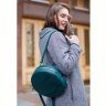 Круглая сумка-рюкзак из натуральной зеленой кожи BlankNote Maxi (12737) - 9