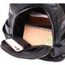 Кожаный женский рюкзак в черном цвете среднего размера Vintage (20374) - 4