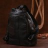Кожаный женский рюкзак в черном цвете среднего размера Vintage (20374) - 8
