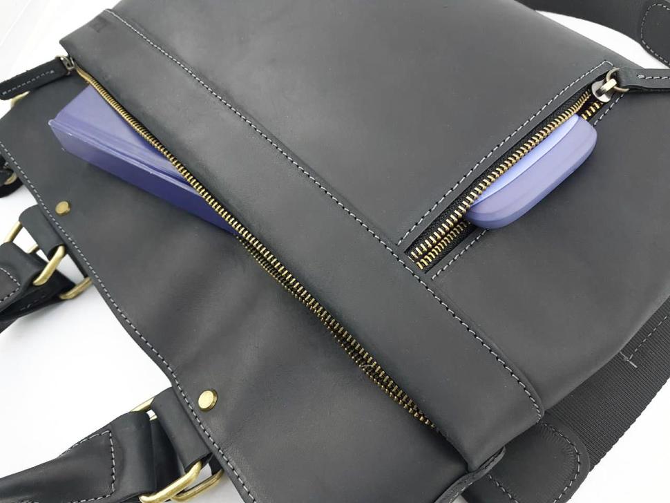 Вместительная мужская деловая сумка из кожи Крейзи с ручками VATTO (11930)