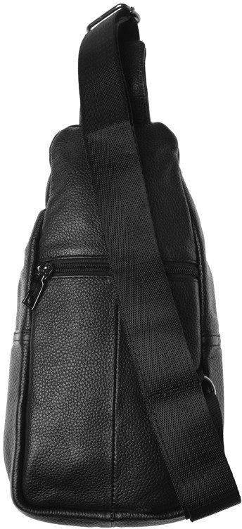Мужская кожаная повседневная сумка-рюкзак черного цвета Keizer (19341)