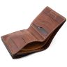 Мужской кожаный коричневый кошелек винтажного стиля Grande Pelle (13061) - 5
