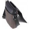 Черно-коричневая мужская сумка из кожи флотар с клапаном на магните Tom Stone (10978) - 4