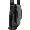 Мужская сумка-мессенджер формата А4 из натуральной кожи черного цвета на плечо TARWA (21682) - 4