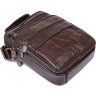 Недорогая мужская сумка из натуральной кожи темно-коричневого цвета с ручкой Vintage (20473) - 3