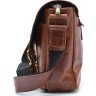 Коричневая сумка-мессенджер среднего размера из винтажной кожи с клапаном TARWA (19941) - 4