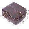 Маленькая коричневая мужская сумка из натуральной кожи с тиснением под крокодила Vintage (2421300) - 10