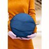 Темно-синяя круглая сумка-рюкзак ручной работы из натуральной кожи BlankNote Maxi (12738) - 8