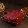 Красная женская сумка на молнии из кожи флотар Vintage (20405) - 6