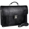 Стильный деловой портфель из фактурной кожи черного цвета Desisan (206-143) - 2