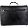 Стильный деловой портфель из фактурной кожи черного цвета Desisan (206-143) - 4