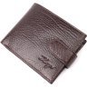 Мужской коричневый кошелек из натуральной кожи с хлястиком KARYA (2421076) - 1