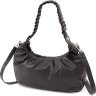 Женская кожаная сумка-хобо из натуральной кожи черного цвета KARYA (21023) - 3
