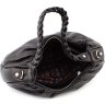 Женская кожаная сумка-хобо из натуральной кожи черного цвета KARYA (21023) - 5