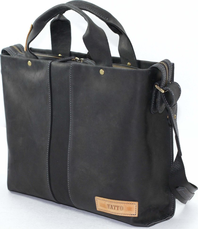 Стильная деловая мужская сумка из матовой кожи с ручками VATTO (12031)