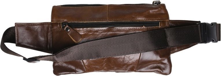 Мужская кожаная поясная сумка коричневого цвета Keizer (57290)