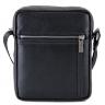 Качественная черная сумка на плечо из натуральной кожи Tom Stone (12205) - 3