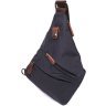 Текстильная мужская сумка-слинг черного цвета Vintage 2422196 - 1
