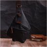 Текстильная мужская сумка-слинг черного цвета Vintage 2422196 - 6
