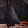 Текстильная мужская сумка-слинг черного цвета Vintage 2422196 - 7