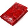 Красный лакированный женский кошелек из натуральной кожи с тиснением под змею CANPELLINI (2421682) - 1