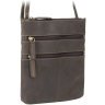 Наплечная сумка из натуральной винтажной кожи темно-коричневого цвета Visconti Slim Bag 68890 - 3