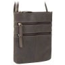 Наплечная сумка из натуральной винтажной кожи темно-коричневого цвета Visconti Slim Bag 68890 - 6