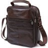 Многофункциональная мужская сумка-барсетка из натуральной кожи темно-коричневого цвета Vintage (20450) - 2