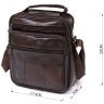 Многофункциональная мужская сумка-барсетка из натуральной кожи темно-коричневого цвета Vintage (20450) - 10