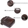 Многофункциональная мужская сумка-барсетка из натуральной кожи темно-коричневого цвета Vintage (20450) - 11