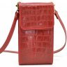Кожаная красная женская сумка-чехол для телефона TARWA (19630) - 3